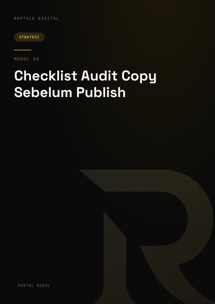 Checklist Audit Copy Sebelum Publish
