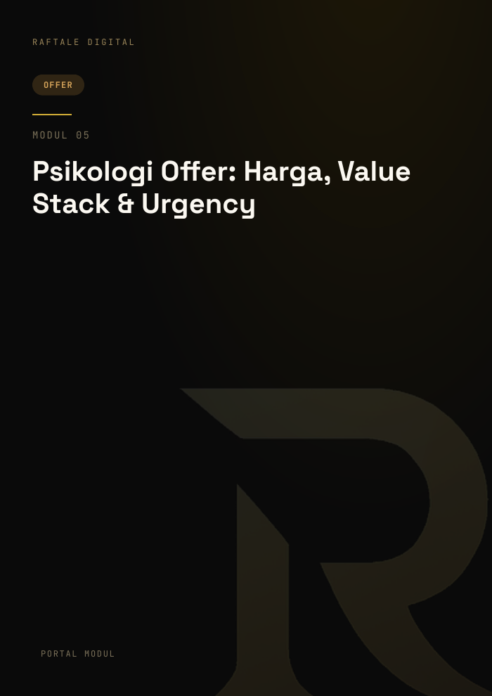 Psikologi Offer: Harga, Value Stack & Urgency
